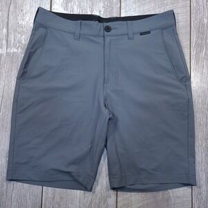 Travis Mathew Golf Shorts Mens 30 Gray Performance Stretch Micro Texture Flat